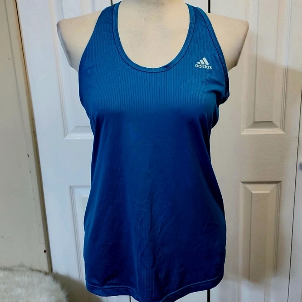 2/$15 ADIDAS Women's Blue Racerback Ultimate Tank Top Climalite Sz. M